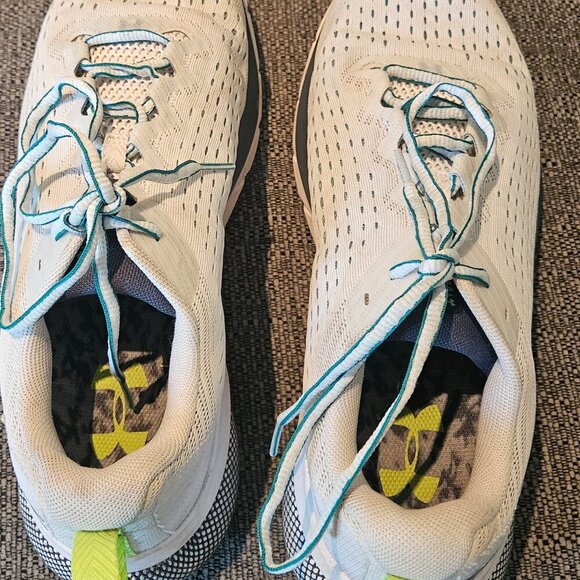 Under Armour HOVR White Neon Green athletic running gym shoes sneakers 10.5 - Picture 8 of 11